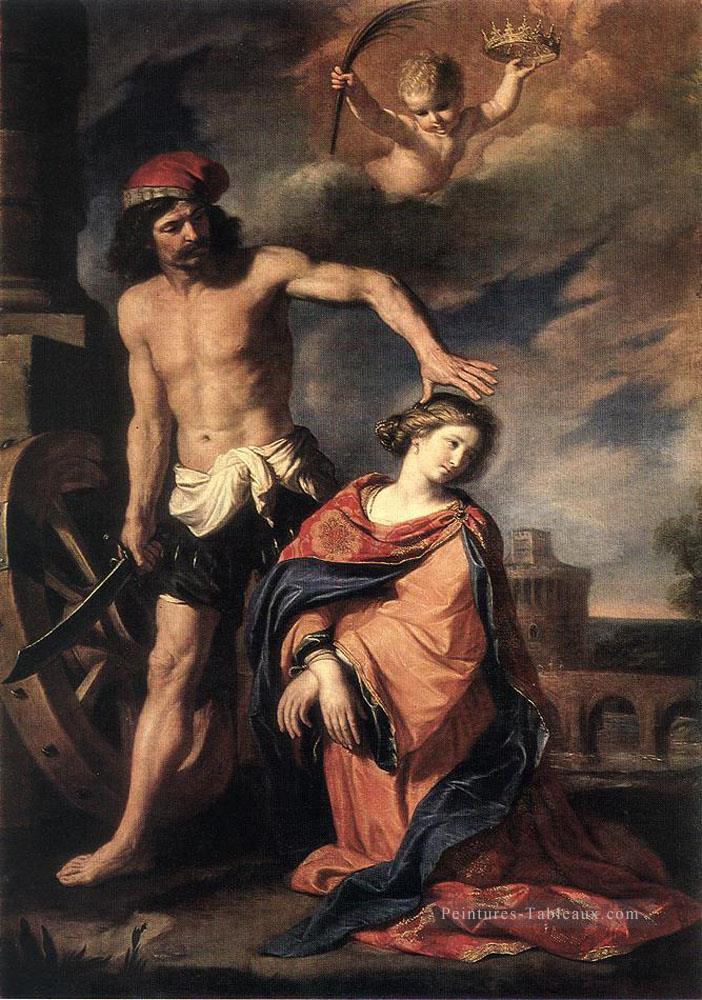 Martyre de Sainte Catherine Baroque Guercino Peintures à l'huile